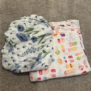 Baby girl 2 muslin blanket / swaddle bundle